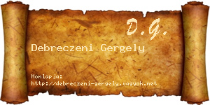 Debreczeni Gergely névjegykártya